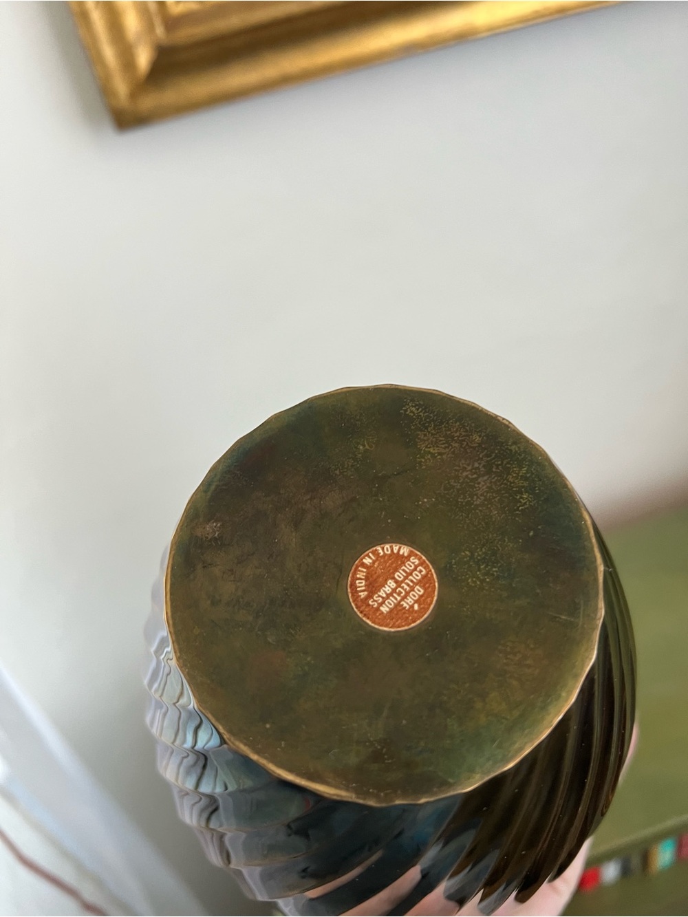 Vintage Dore Solid Brass Twist Vase - Picture 3 of 3